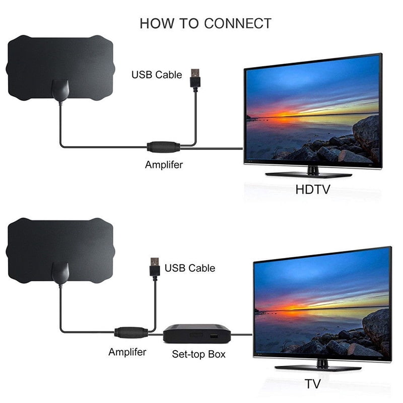 EdBerk74 TY22 Alcance de 200 Millas TV a/érea HD Digital Skywire Antena Digital HDTV Interior 1080P 10dBi Receptor de se/ñal de Grano