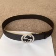 thumbnail image 1 of G1010 Authentic Gu-cci Belt dark brown size 36, 1 of 5
