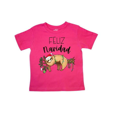 

Inktastic Feliz Navidad Cute Christmas Sloth in Hat and Lights Gift Toddler Boy or Toddler Girl T-Shirt
