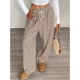 thumbnail image 6 of jinghuiyue Womens Sweatpants Wide Leg High Waisted Elastic Drawstring Baggy Straight Leg Casual Lounge Pants XL, 6 of 7