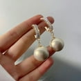 thumbnail image 4 of QQTDFG Fashion 925 Sliver Pearl Earrings Stud Dangle Drop Wedding Women Jewelry A Pair-#1, 4 of 8