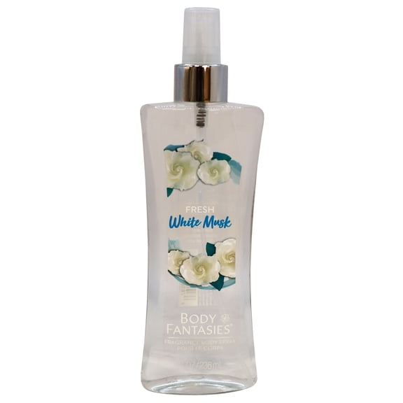 Body Fantasies Fragrance Body Spray Fresh White Musk 8 Oz.