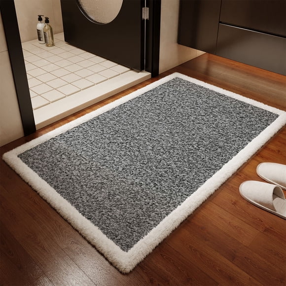 ddioayh Bath Mat Non-Slip Absorbent Machine Washable Rubber Floor Mat for Bathroom Entrance Bedroom with Decorative Design 23.62x15.74 Inches