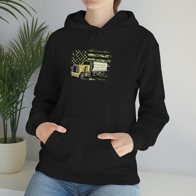 Heavy Equipment Truck Driver Camouflage American Flag Hoodie - Walmart.com