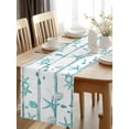 thumbnail image 3 of Burlap Table Runner 36 Inches Long, Ocean Starfish Shell Fish Non-Slip Kitchen Table Runners for Dining Room Everyday Use Party Table Decorations Watercolor Mint Green Stripes, 3 of 9