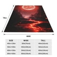 thumbnail image 3 of Honeii Red Moon Lava Print Fleece Blanket - Throw Blanket for Bed, Sofa, Couch, Camping, and Travel , Microplush Ultra Soft Warm Blanket-60"x50", 3 of 7