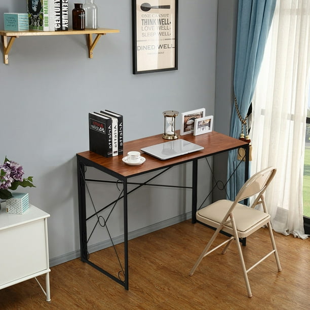 Folding Writing Table Computer Desk Industrial Style for Home Office