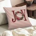 thumbnail image 6 of Joy Stripes Throw Pillow Covers 20x20 Inch Set of 2, Merry Christmas Wreath Joy Pillow Cases Xmas Holiday Red Stripes Pillowcase Home Decorative Cushion Covers for Sofa Couch Bed Living Room, 6 of 7
