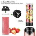 thumbnail image 7 of La Reveuse Smoothie Blender Personal Size 300 Watts with 2 Pieces 18 oz BPA Sports Bottles (Pink), 7 of 7