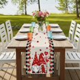 thumbnail image 4 of Table Runners 90 Inches Long Dress Scarves, Valentines Day Farmhouse Coffee/Dining/Kitchen Table Runner for Living Room, Country Gnomes Love Rose Black White Plaid 13x90 Inch, 4 of 9