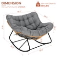 thumbnail image 2 of Pirecart Rocking Papasan Chair, Oversized Padded Lounge Rocker with Cushion, Large Indoor / Outdoor Rocking Recliner for Living Room/Porch/Garden, Dark Gray, 2 of 10