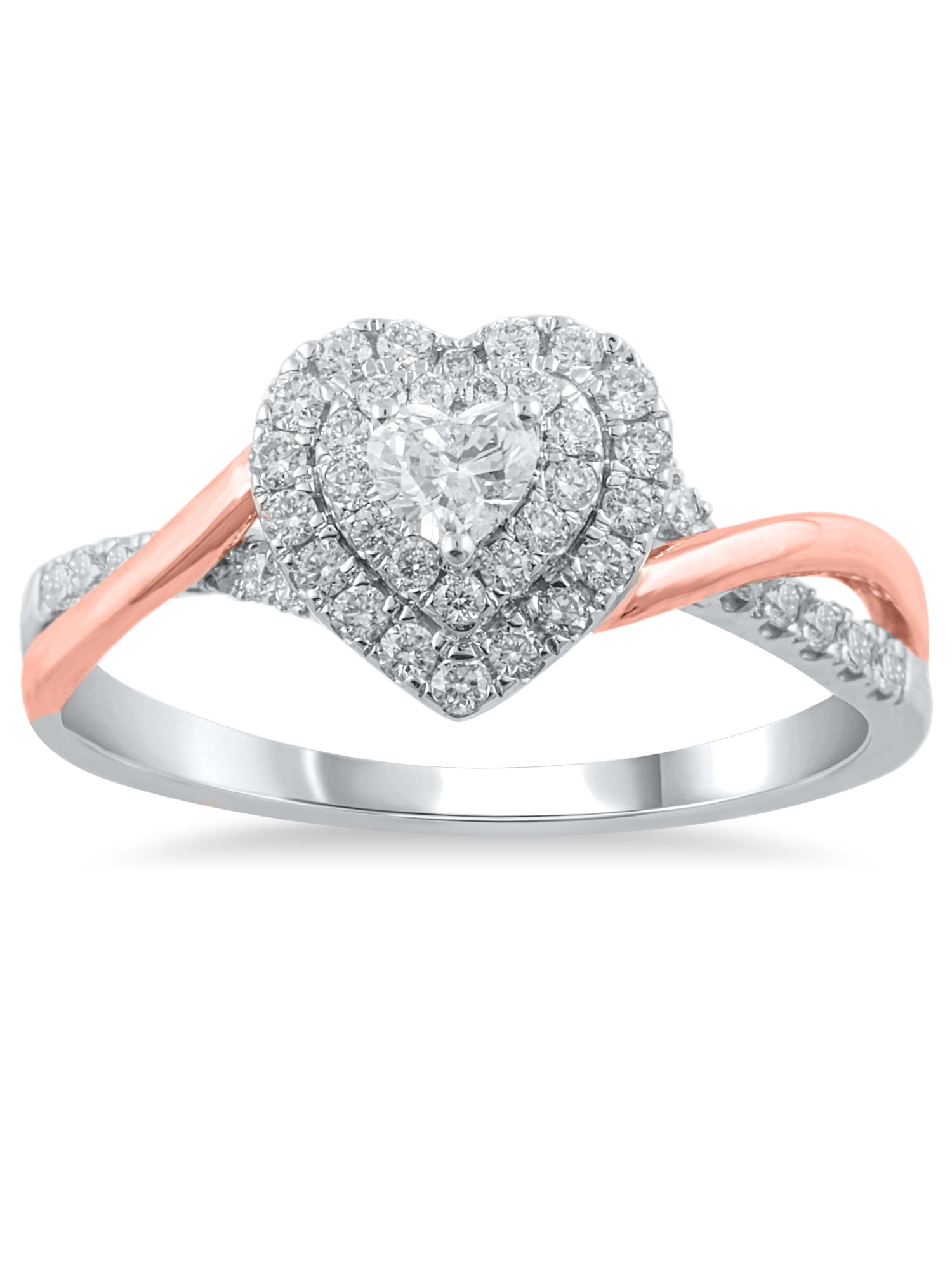 1/2 Carat T.W. (I2 clarity, HI color) Brilliance Fine Jewelry Heart Shaped Diamond Engagement