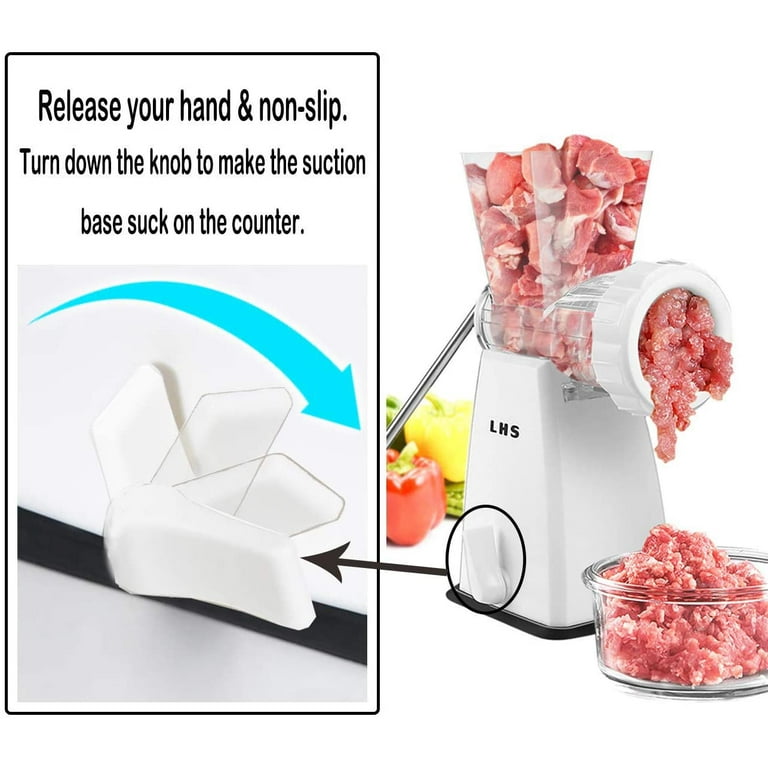 Powerful Stainless Steel Manual Meat Grinder With Suction - Temu