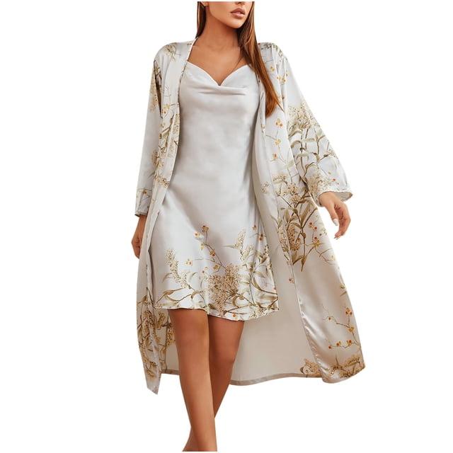 fartey Chemise de Nuit Col en V pour Femmes Robe de Nuit Confortable à Bretelles Spaghetti
