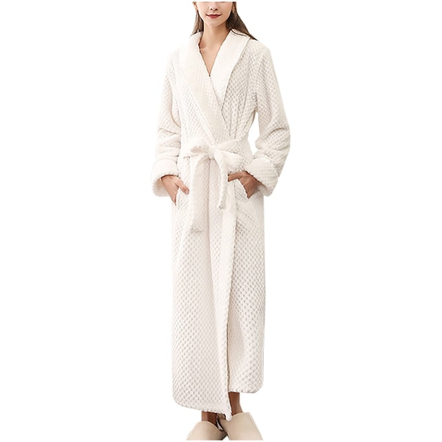 Rbaofujie Pyjama pour Femmes Ensemble Robe de Nuit d'Hiver Chaude pour Femmes Peignoir pour Couple Hommes et Femmes et Robe de Nuit d'Hiver Robes de Nuit pour Femmes