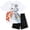 White / black, variant on Bluey Little Boys T-Shirt and Mesh Shorts Outfit Set