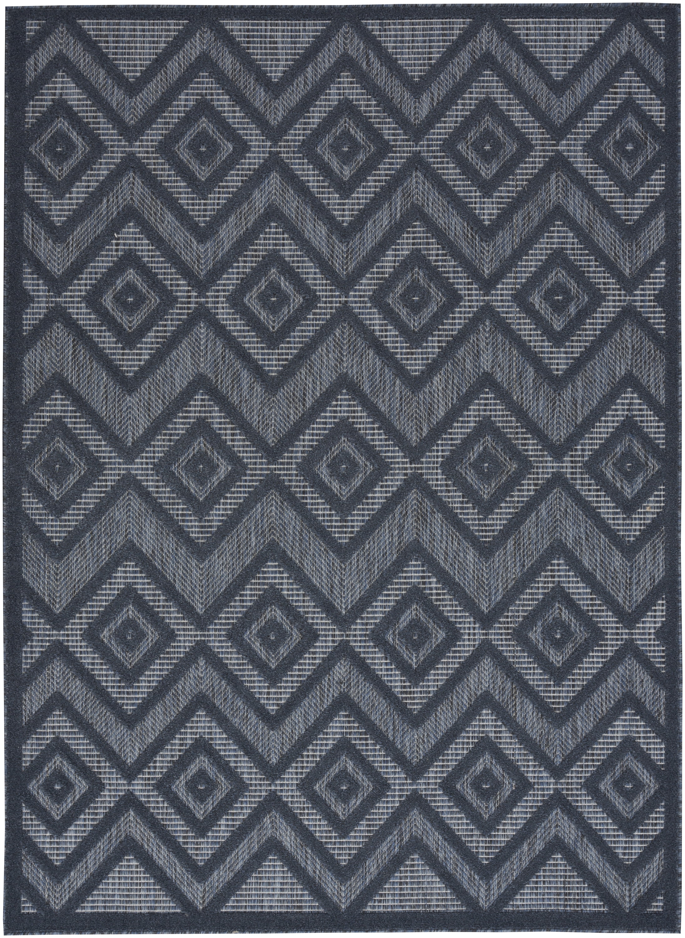 Nourison Versatile Indoor/Outdoor Navy Blue 5' x 7' Area Rug, (5x7)
