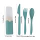 thumbnail image 3 of Xihbxyly Juego de Cubiertos de Plástico con Pajita, Cuchillo, Tenedor y Cuchara Ecológicos, Solución de Comedor Sostenible, Diseño Ligero y Portátil, Ideal para Viajes Al Aire Libre, Color Verde, Tam, 3 of 6
