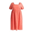 thumbnail image 5 of Time and Tru Women's and Women's Plus Square Neck Eyelet Midi Dress, Sizes XS-4X, 5 of 5