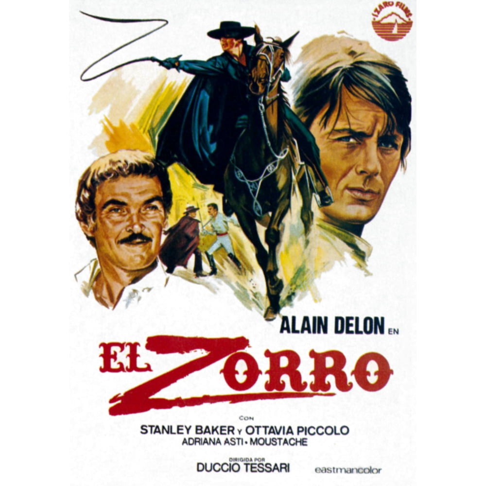 Zorro (Aka El Zorro) Right Alain Delon On Spanish Poster Art 1975