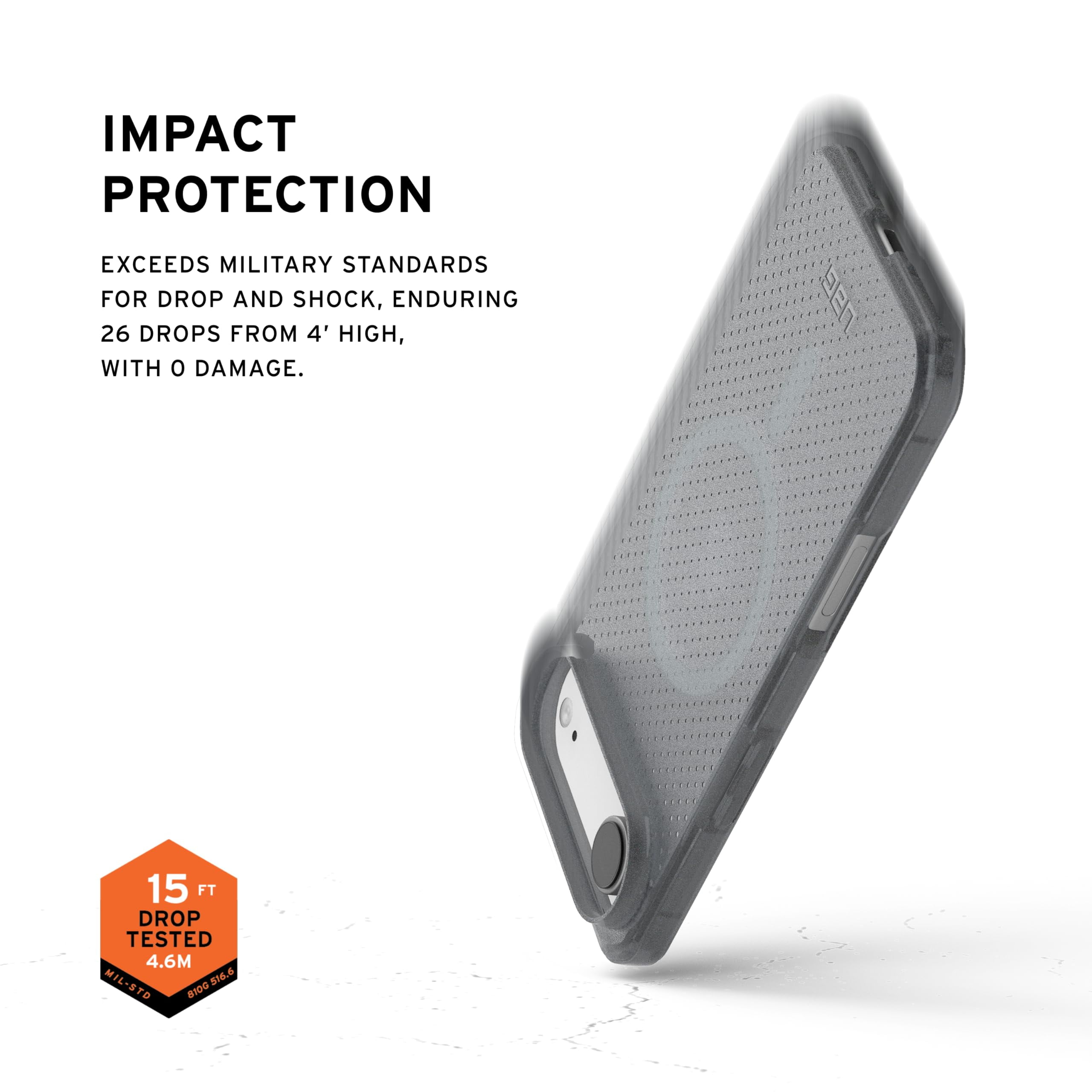 UAG iPhone Air Case Dot - Compatible with MagSafe Translucent Military Grade Protective Cover, Ash