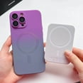 thumbnail image 4 of SaniMore Case for iPhone 14 Pro 6.1" 2022, Soft Shockproof Silicone Gradient Backplane Magnetic Shell Lens All-inclusive Wireless Charging Slim Lightweight Anti-yellow Cover, Purple+Gray, 4 of 9