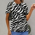 thumbnail image 6 of Animal Print Patterns Women's Short Sleeve T-Shirt Crew Neck Casual Summer Trendy Loose Fit Tops, 6 of 6