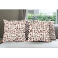 thumbnail image 6 of Ambesonne Christmas Throw Pillow Cover 4 Pack, Rabbits Candles, 20", Red Green Orange, 6 of 7