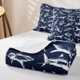 thumbnail image 4 of Erosebridal Cartoon Shark Quilt Full for Girls Boys, Cute Sealife Full Bedspread Sets, 3pcs, 4 of 7