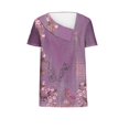 thumbnail image 4 of SDNall T-shirt Décontracté à Manches Courtes Imprimé Printemps/été pour Femmes avec Boutons, 4 of 9