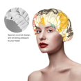 thumbnail image 4 of Disketp Vintage Cup Shower Caps,Reusable Shower Cap For Women, Double Layer Waterproof Hair Cap, Large Size For All Hair Lengths,For Girls Spa Home Salon Use, 4 of 9