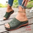 thumbnail image 7 of Women Wedge Sandals Platform Open Toe Strappy Wide Fit Shoes Womens Comfort Ladies Summer Non Slip Walking Shoes Casual Slippers Army Green 7.5, 7 of 7
