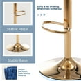 thumbnail image 5 of JESTOP Modern Swivel Pub Height Barstool Set of 2, High Dining Chair with Velvet Seat, Backrest, Armless Hydraulic Counter Stool, Gold Base Island Stool, 5 of 7