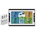 thumbnail image 1 of Amdohai Digital Multifunctional Clock RF 4 Channels Indoor & Outdoor Temperature & Humidity Indicator with Warning Alarm Meteorological Station Weather Forecast Air Pressure Large Color Display with, 1 of 7