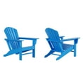 thumbnail image 4 of WestinTrends Dylan Adirondack Chairs Set of 2, All Weather Poly Lumber Outdoor Patio Chairs, Seashell Slat Curved Back, Widen Seat Armrest, Color Stay, Imitation Wood Texture, Pacific Blue, 4 of 11