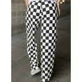 thumbnail image 6 of Womens Casual Checkered Pants Elastic Waist Comfy Loose Wide Leg Pants with Pockets, 6 of 8