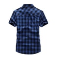 thumbnail image 3 of New Summer Men Short Sleeved Plaid Shirts New Fashion Man Outdoor Casual Cargo Shirts Good Quality Male Cotton Shirts Size 5XL, 3 of 6
