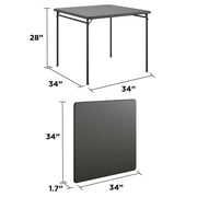COSCO 34 Square Vinyl Top Folding Card Table, Black