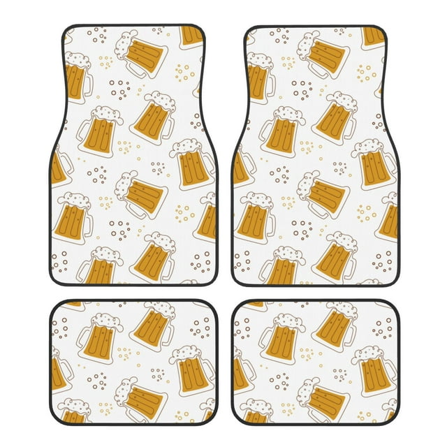 Balery Beer Juego de 4 Alfombrillas para Auto, Revestimientos de Caucho Resistente, Diseño Antideslizante