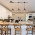 thumbnail image 3 of Kiven H-Type Track Lighting Pendants, 3-Light h Track Pendant Lights with Iron Lampshade,Dimmable H Track Light Pedant for Home Cafe Kitchen Island, Cord Length Customization,Black Finish, 3 of 7
