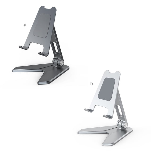 Folded Tablet Stand Adjustable Support Aluminum Alloy Smartphone Holder Household Replacement for iPad 10.2/9.7 iPad Pro 12/9/11 Gray