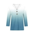 thumbnail image 4 of Teissuly Women's Tops Fashion Solid Button Shirt Female V-Neck Loose T-shirt Blouse, 4 of 5
