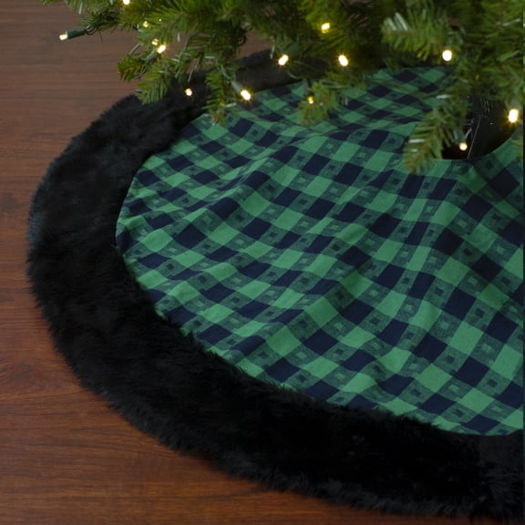 Northlight Multi-color Plaid Polyester Christmas Tree Skirt, 2" x 48" x 48"