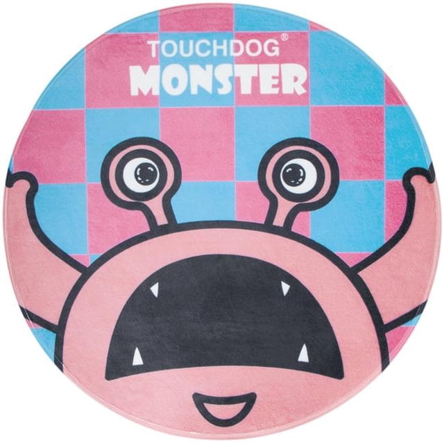 Touchdog PB106 Cartoon Up-For-Crabs Monster Rounded Cat & Dog Mat - Pink Monster - One Size