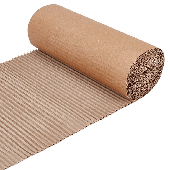 78.7 x 8.7 Inch Brown Single Face Corrugated Cardboard Roll Corrugated Wrap Paper for Gift Packing Storage DIY Crafts Shipping 2.5mm Thick