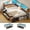 Brown, variant on Full Daybed With Bookcase & Charging Station, Corner Bed Frame With LED Lights & 6 Storage Drawers White & Oak Grey