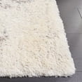 thumbnail image 3 of SAFAVIEH Cloud Edvin Distressed Polyester Shag Area Rug, Ivory/Gray, 5'3" x 7'7", 3 of 7