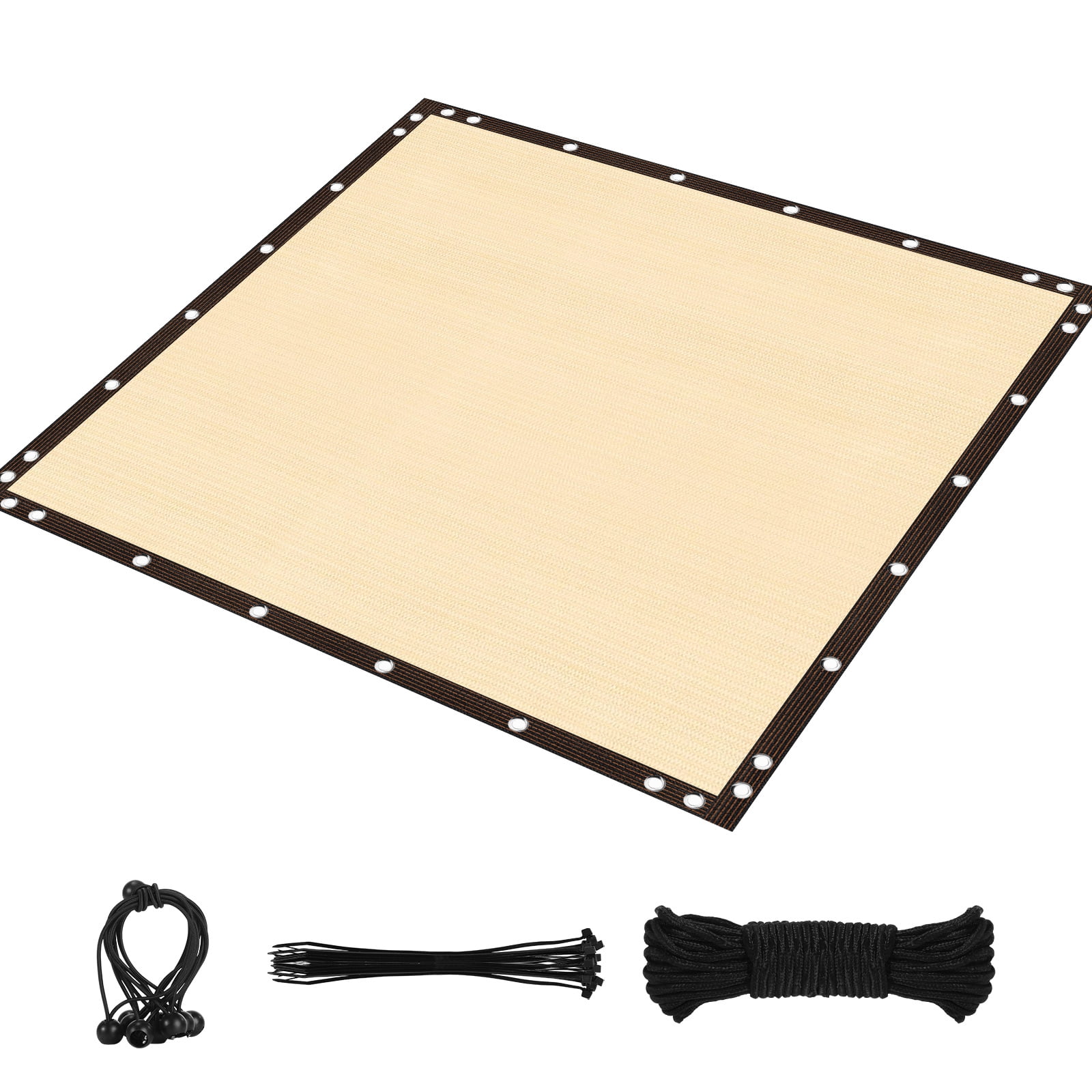 SHANNA Garden Shade Net with Eyelets, Mesh Tarp Sunblock Shade Cloth for Garden Plants, Greenhouse, Barn Shade Net, Beige, 3mx4m