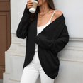 thumbnail image 2 of Women's Long Sleeve Solid Color Knit Cardigan Sweater Open Front Lace Up Boho Loose Fit Casual Wear Comfortable Soft Yarn Cardigan Sweaters for Women, 2 of 2