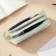 thumbnail image 4 of allydrew 2 Compartment Large Grid Transparent Mesh Pencil Case, Pencil Pouch for Stationery Tools, Makeup, and Travel, Green, 4 of 5